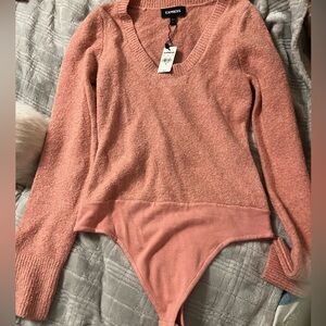Express scoop neck sweater bodysuit